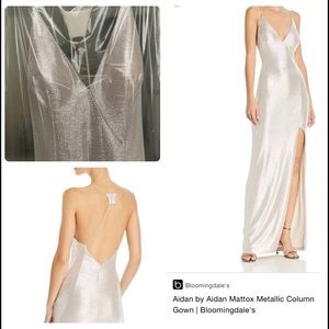 Aidan Mattox Metallic Column Gown